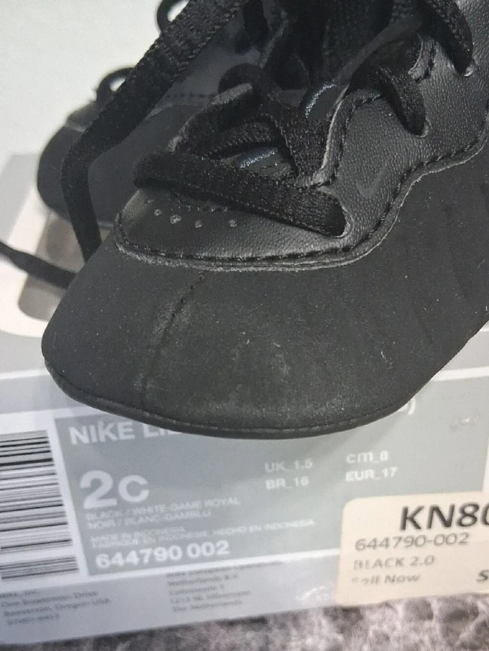 Nike Toddler Black Little Posite Low-Top Sneakers Size 2C(wore Once)